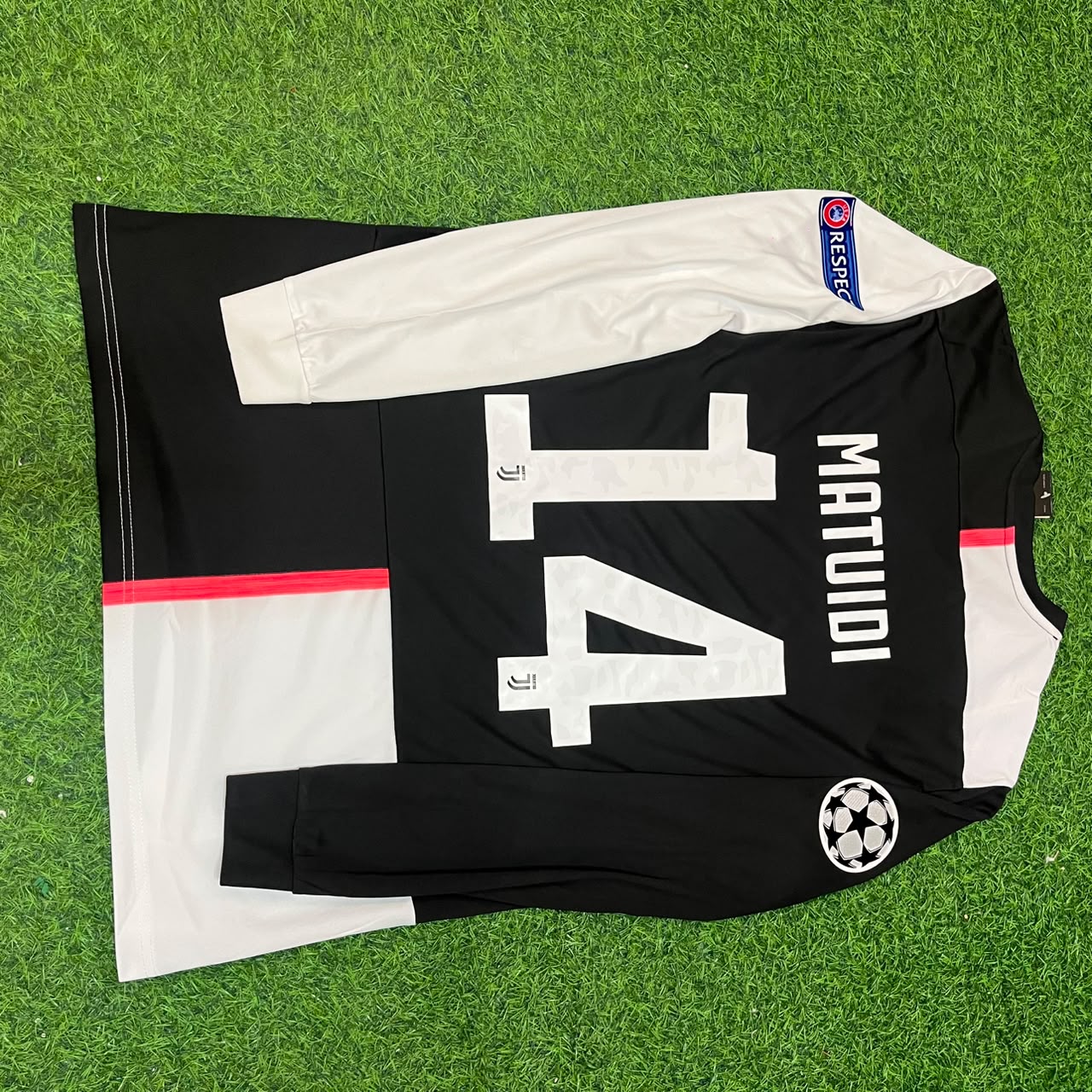 Blaise Matuidi 14- Juventus Long Sleeve 2019 2020 Retro White Black Jersey Trikot Maglia