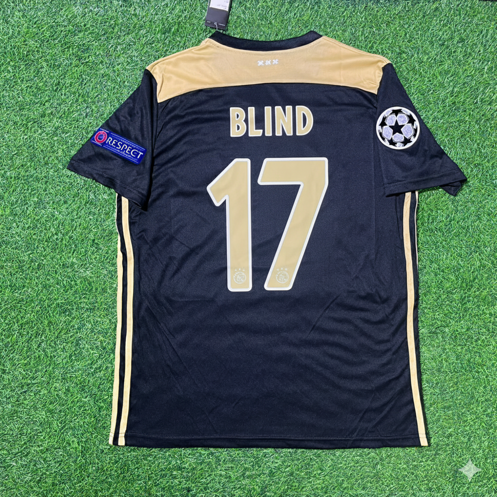 Daley Blind Ajax 2018–2019 Champions League Black Retro Football Jersey Kit