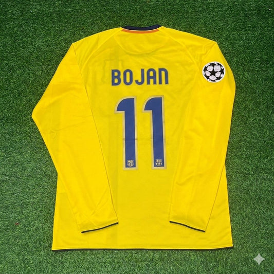 Bojan Krkic FC Barcelona 08/09 Season Yellow Away Retro Jersey Trikot Soccer Shirt