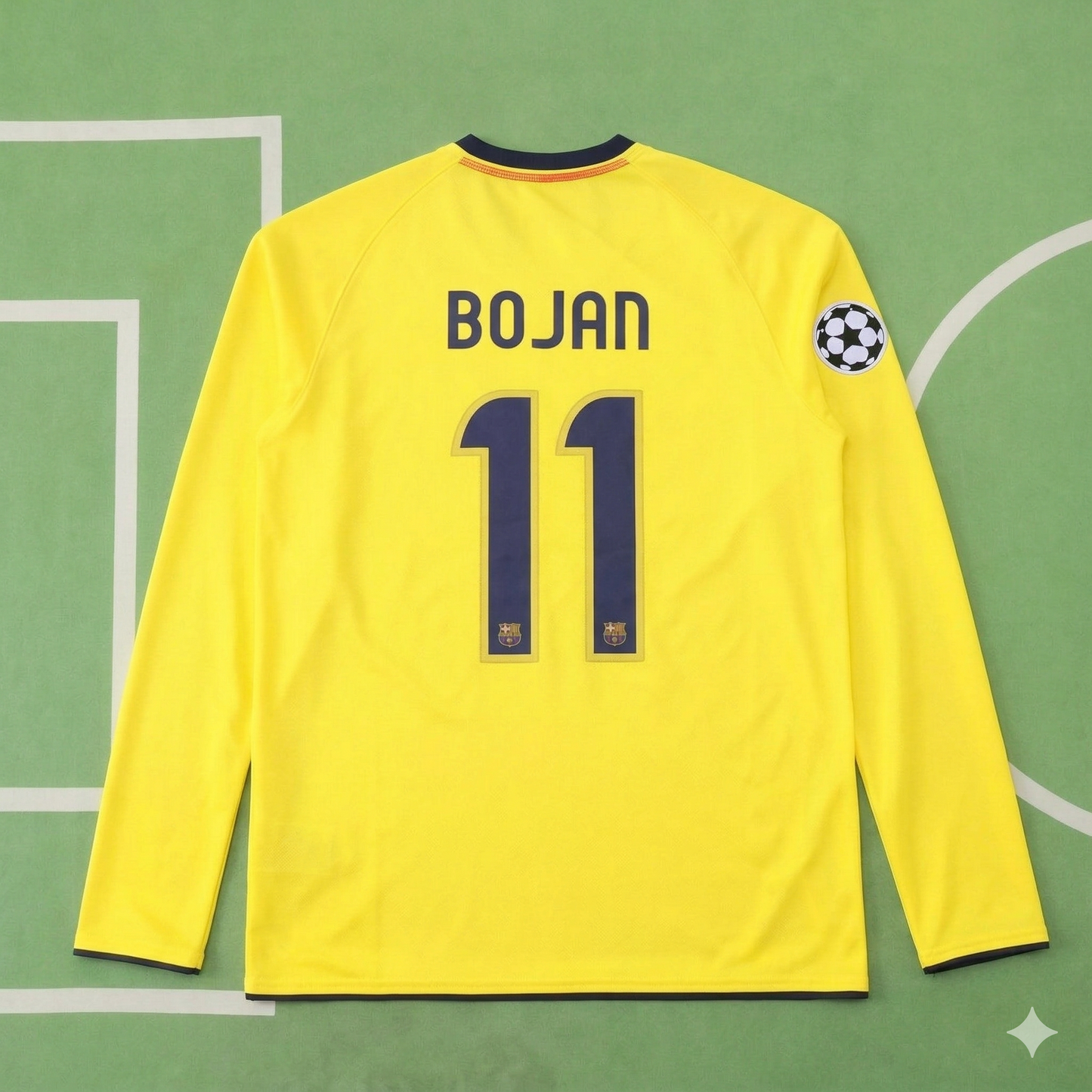Bojan Krkic FC Barcelona 08/09 Season Yellow Away Retro Jersey Trikot Soccer Shirt