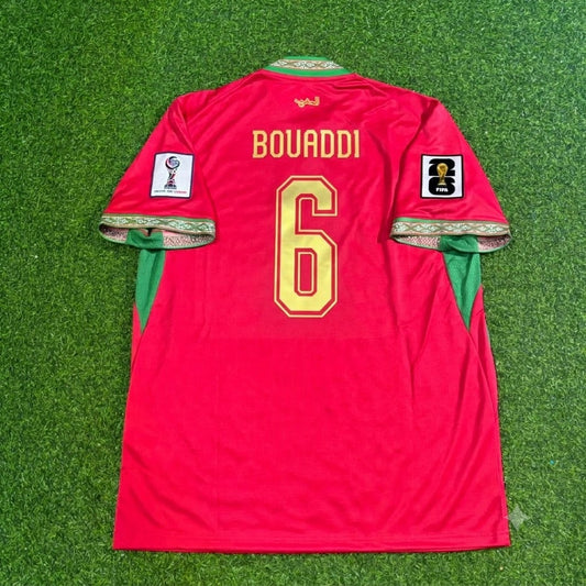 Ayyoub Bouaddi Morocco 2026 World Cup Home Red Football Jersey