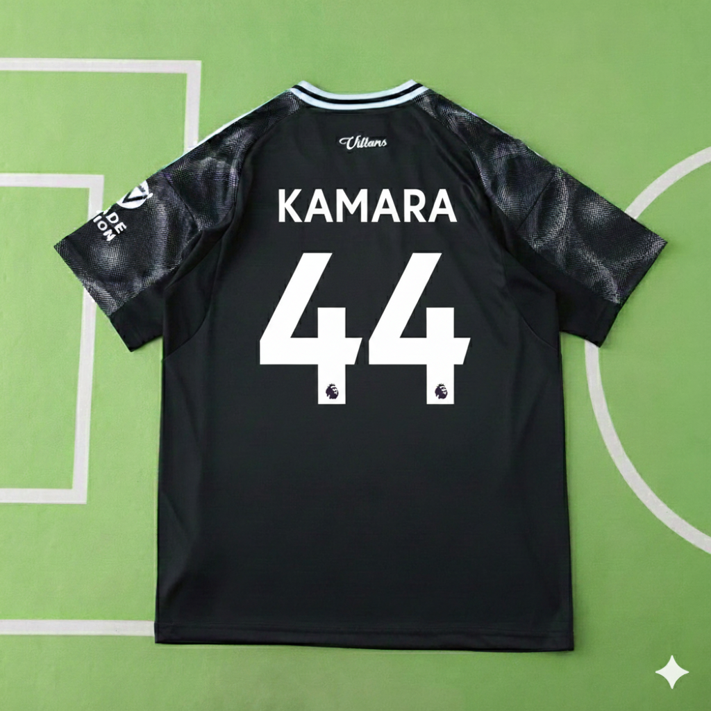 Boubacar Kamara 44- Aston Villa 2026 Away New season Jersey Trikot Maillot
