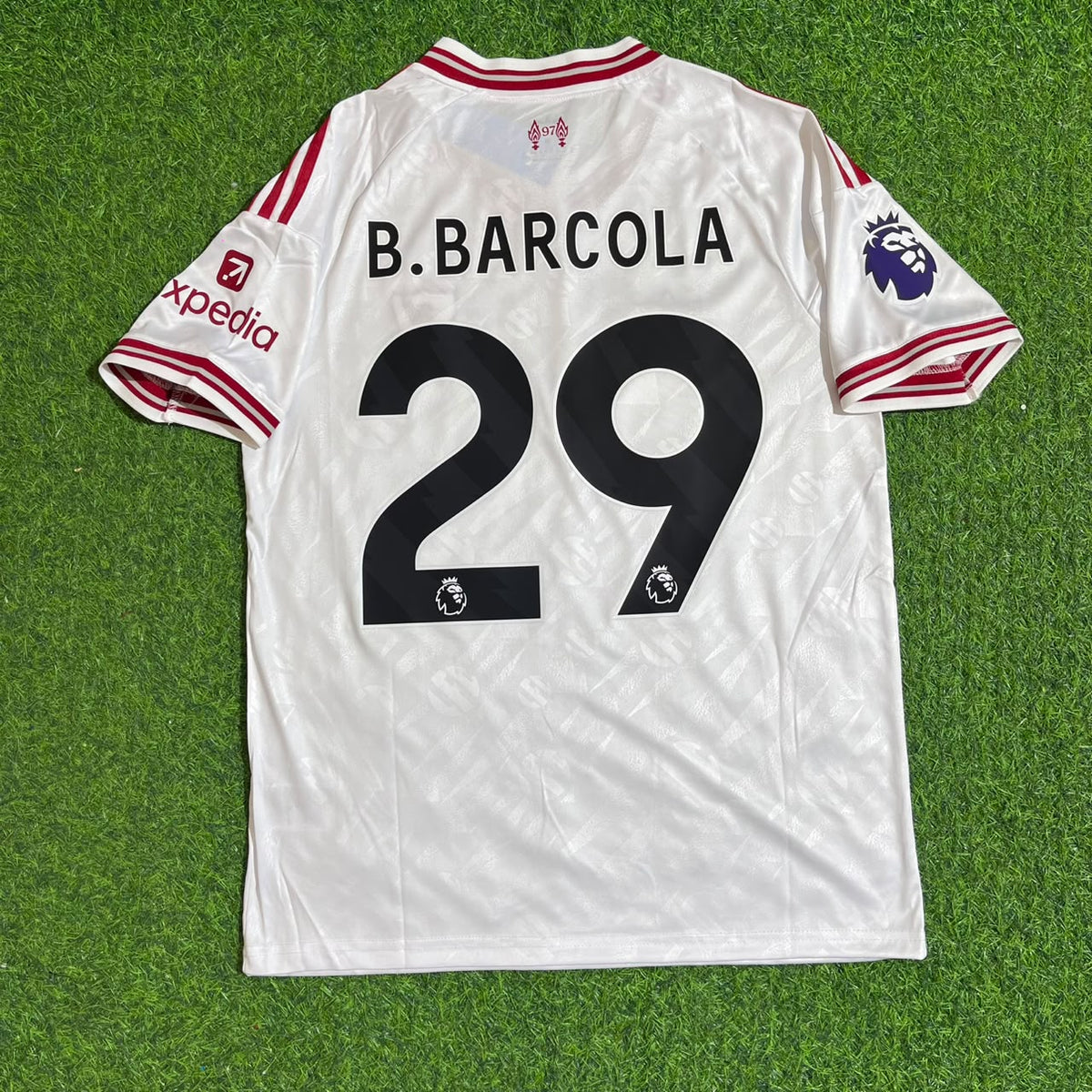 Bradley Barcola #29 Liverpool New Season 2027 White Away Football Jersey Kit