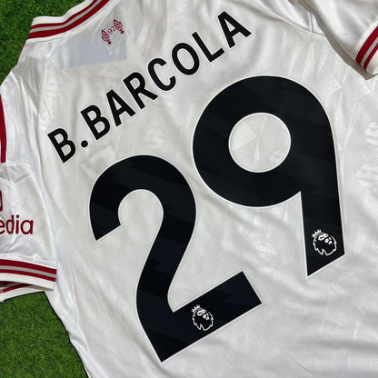 Bradley Barcola #29 Liverpool New Season 2027 White Away Football Jersey Kit