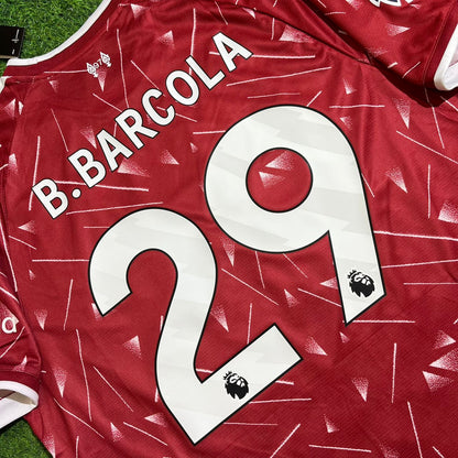 Bradley Barcola #29 Liverpool New Season 2027 Red  Home Football Jersey Kit