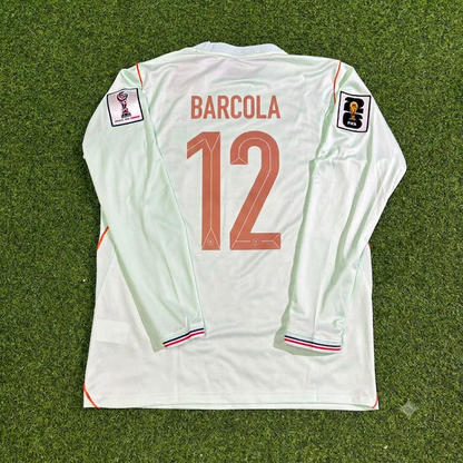 Bradley Barcola #22 France 2026 World Cup Away Long Sleeve Jersey