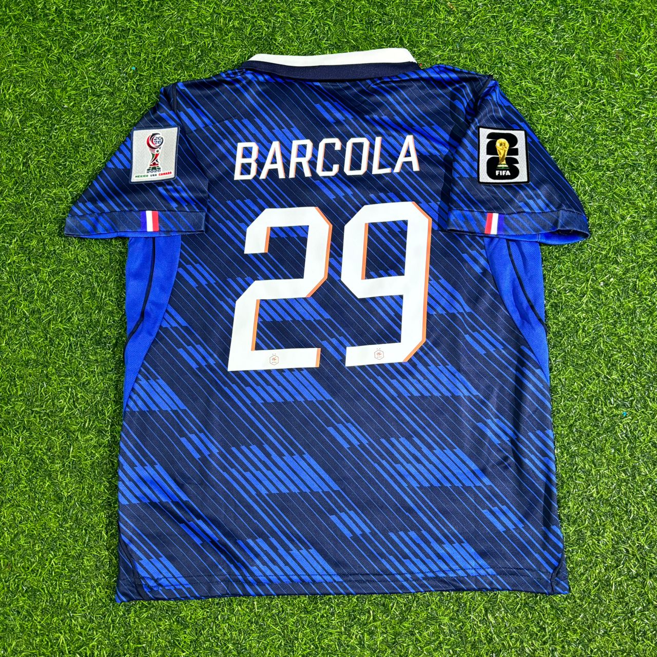 Bradley Barcola France 2026 World Cup Blue Football Jersey