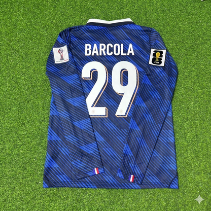 Bradley Barcola #29 France 2026 World Cup Home Long Sleeve Football Jersey