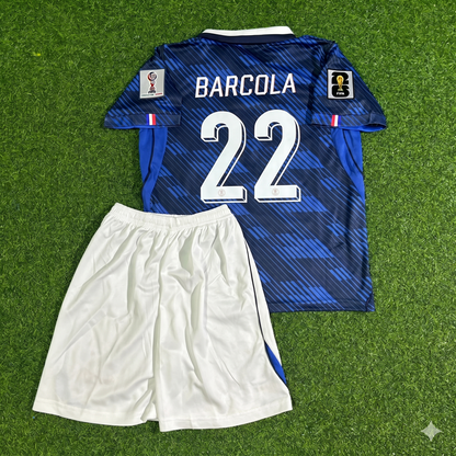 Bradley Barcola France 2026 World Cup Kids Blue Football Jersey