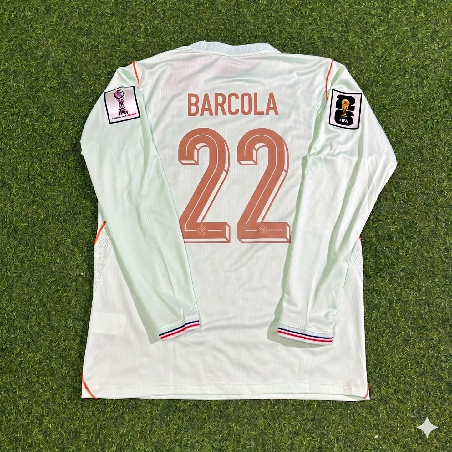 Bradley Barcola #22 France 2026 World Cup Away Long Sleeve Jersey