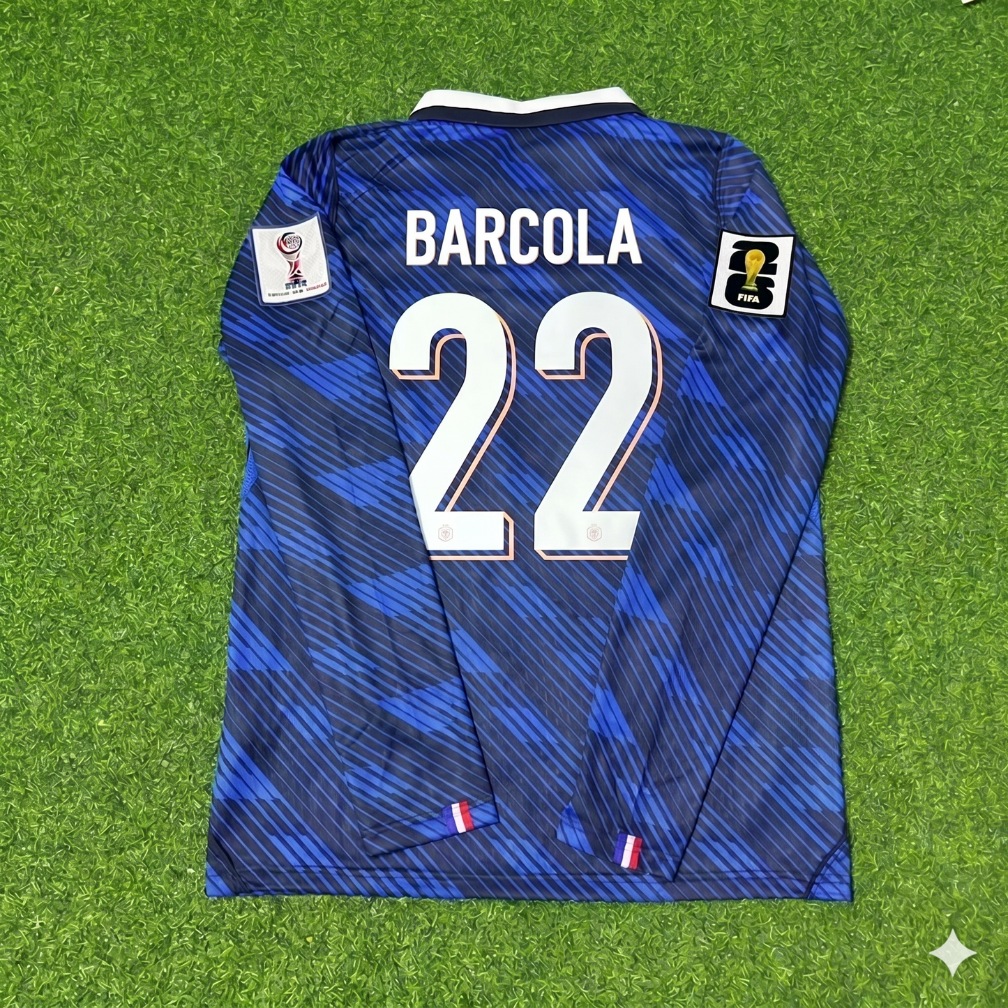 Bradley Barcola #22 France 2026 World Cup Home Long Sleeve Football Jersey