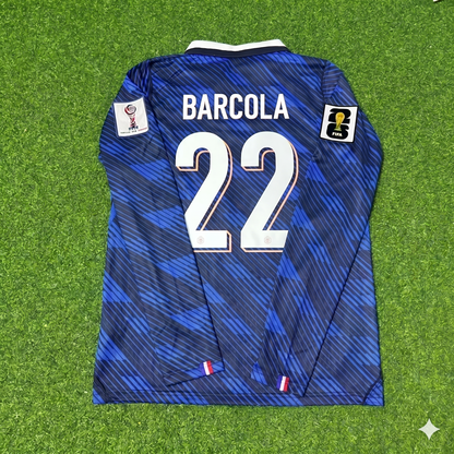 Bradley Barcola #22 France 2026 World Cup Home Long Sleeve Football Jersey