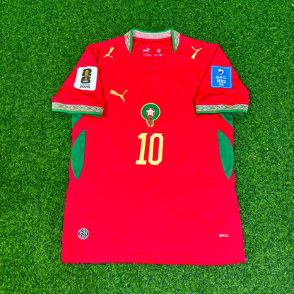 Brahim Diaz Morocco 2026 World Cup Home Red Football Jersey