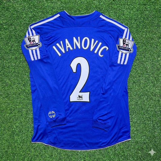 Branislav Ivanović #2 Chelsea 2006-2008 Long Sleeve EPL Patch Football Jersey