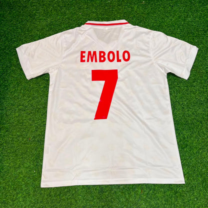 Breel Embolo Schweiz Retro Fußballtrikot Weiß