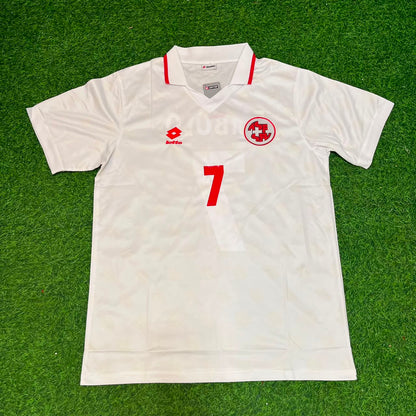 Breel Embolo Schweiz Retro Fußballtrikot Weiß