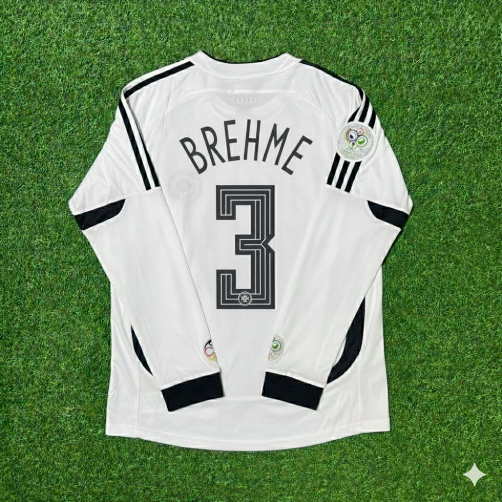 Andreas Brehme Germany World Cup Long Sleeve White Retro Football Jersey