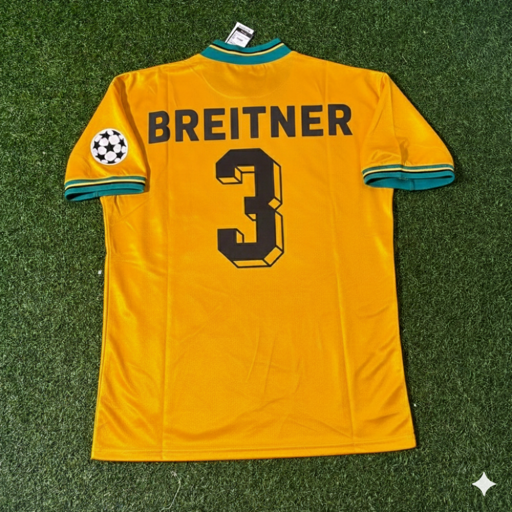 Maillot de football rétro jaune du Bayern Munich de Paul Breitner