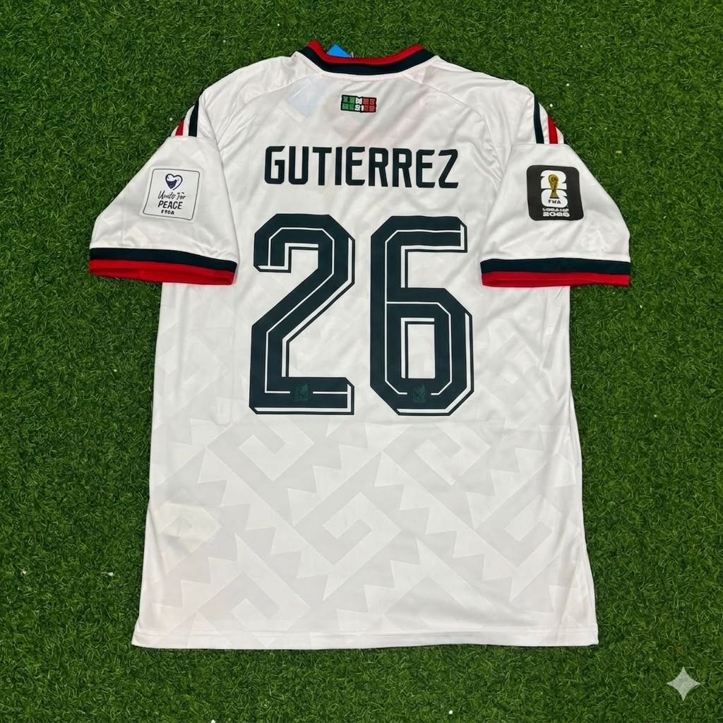 Brian Gutierrez Mexico 2026 World Cup Home White Football Jersey