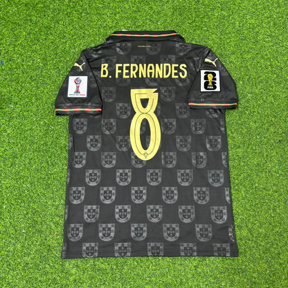 Maillot de football noir Bruno Fernandes #8 Portugal Coupe du Monde 2026
