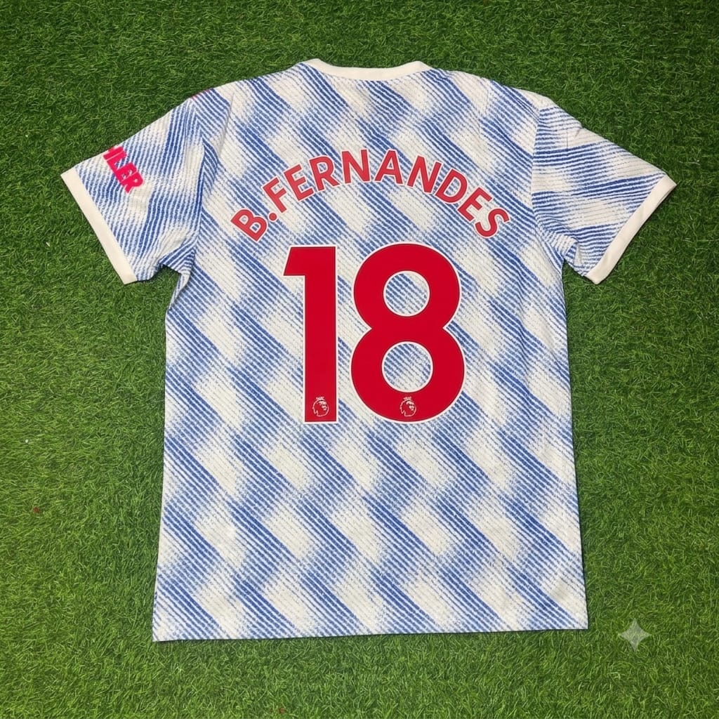 Bruno Fernandes Manchester United 2021-2022 Final Season Away Retro Football Jersey