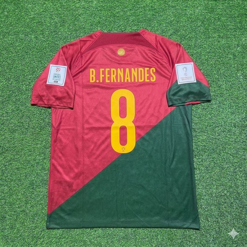 Bruno Fernandes #8 Portugal 2022 World Cup Home Retro Football Jersey