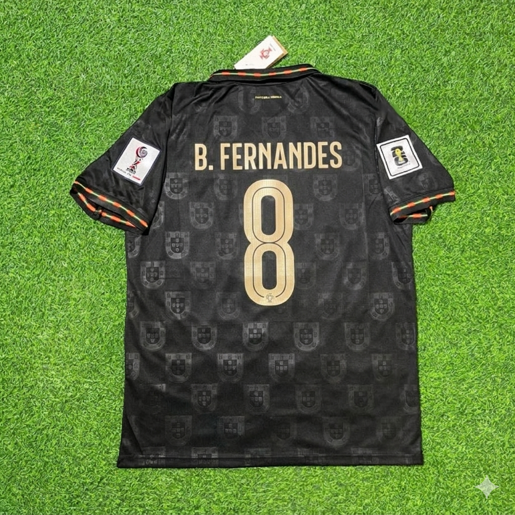 Bruno Fernandes #8 Portugal 2026 World Cup Black Football Jersey
