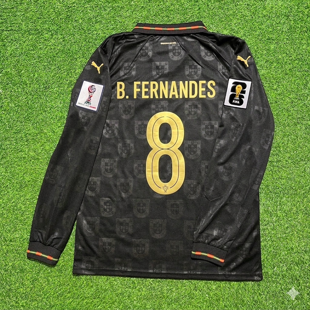 Bruno Fernandes Portugal 2026 World Cup Home Long Sleeve Jersey Trikot Maillot