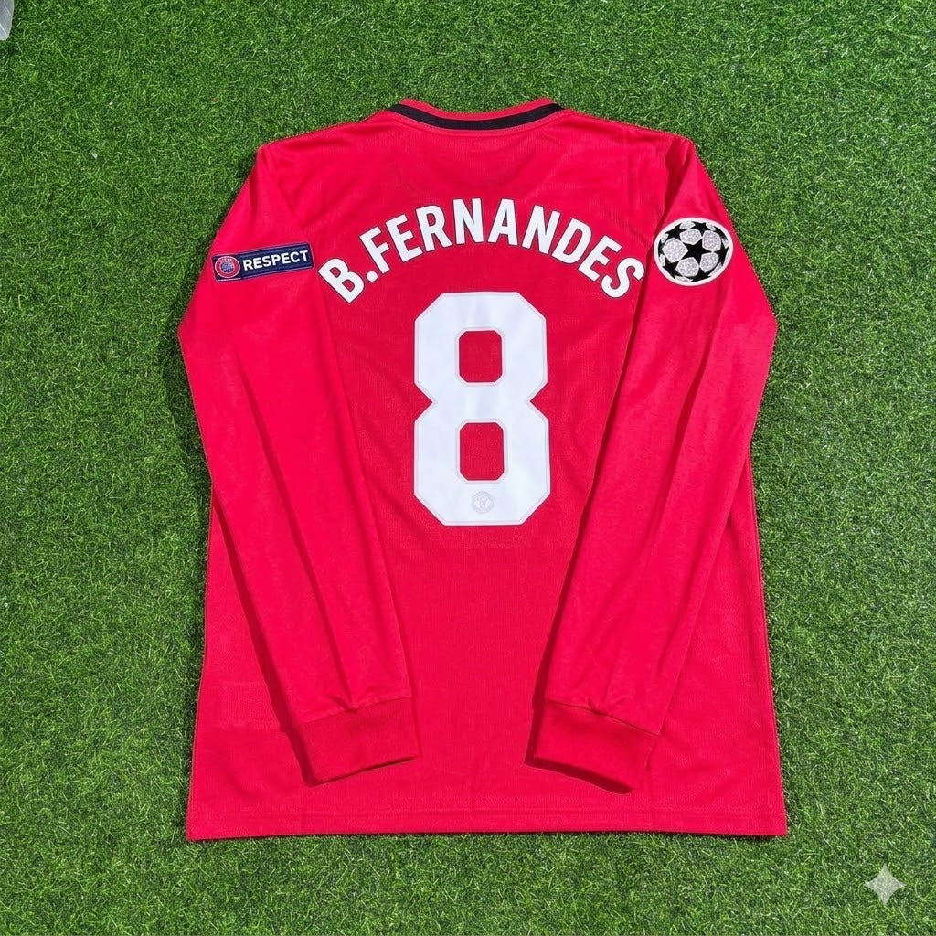 Bruno Fernandes #8 Manchester United Retro Long Sleeve Football Jersey
