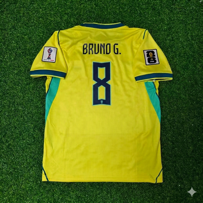 Bruno Guimarães #8 Brazil 2026 World Cup Yellow Home Football Jersey