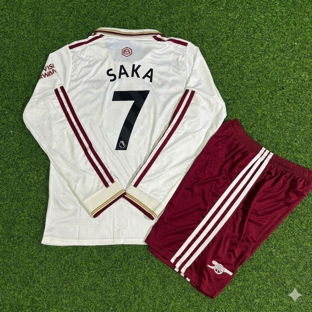 Bukayo Saka #7 Arsenal Kids Long Sleeve New Season 2026 Jersey Kit Soccer Trikot Maillot Maglia