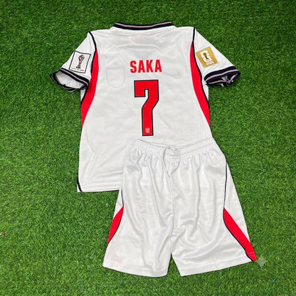 Bukayo Saka #7 England 2026 World Cup KIDS Home White Football Jersey