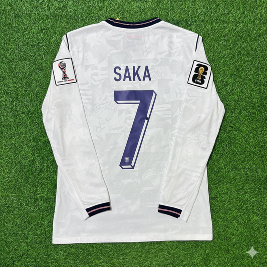 Bukayo Saka 7- England 2026 World Cup Long Sleeve Kit Jersey Trikot Maillot