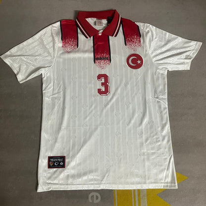 Bülent Korkmaz Türkiye 1996 White Retro Football Jersey