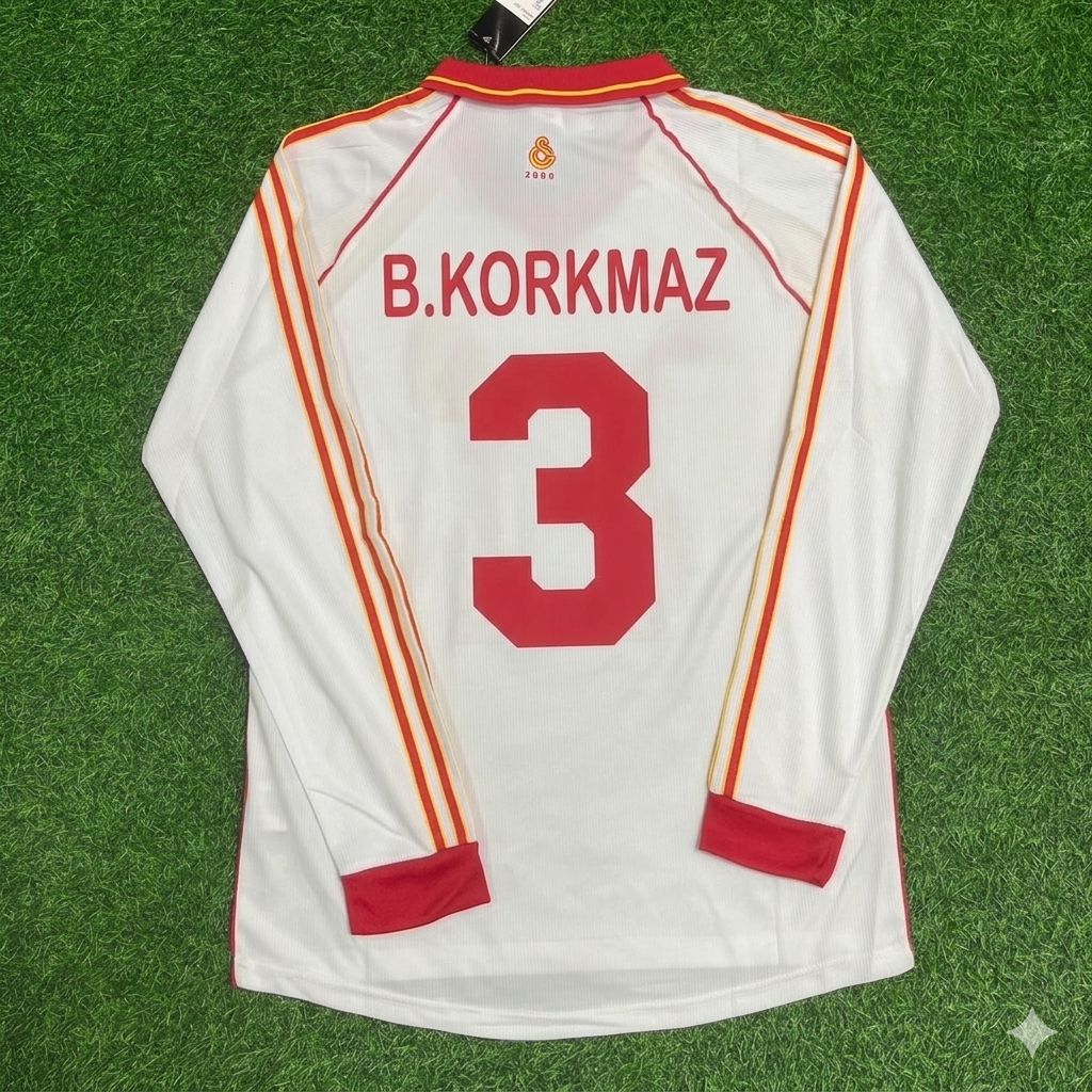 Bulent Korkmaz Galatasaray UEFA 2000 Final Retro Football Jersey Kit