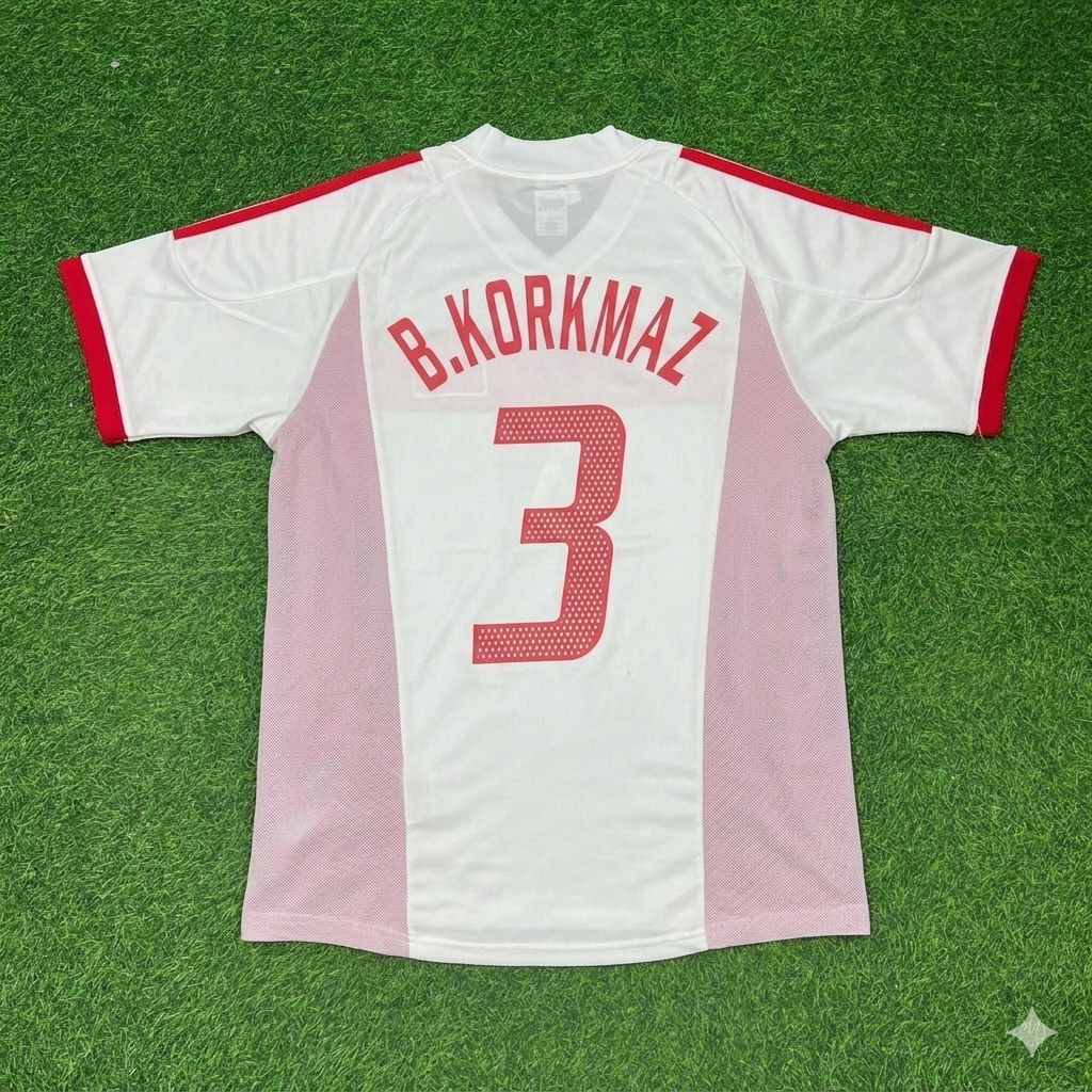 Bülent Korkmaz Türkiye 2002 World Cup White Retro Football Jersey