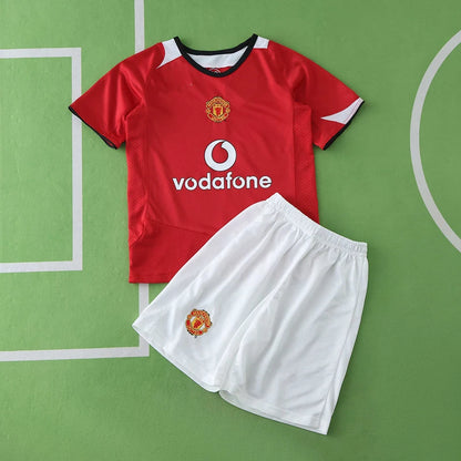 Manchester United 2005/06 Home Retro Kids Kit Jersey KinderTrikot Maillot Enfant Soccer Shirt