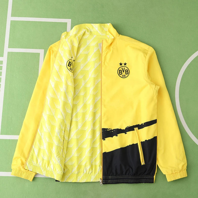 Borussia Dortmund Double Sides Windbreaker - Reversible Jacket Yellow