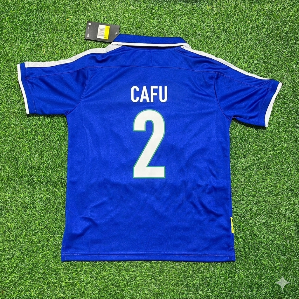 Cafu Brazil 1997 Blue Retro Football Jersey