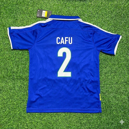 Cafu Brazil 1997 Blue Retro Football Jersey