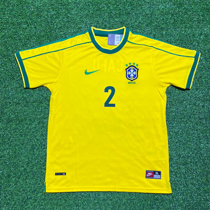 Cafu #2 Brazil 1998 World Cup Home Retro Jersey