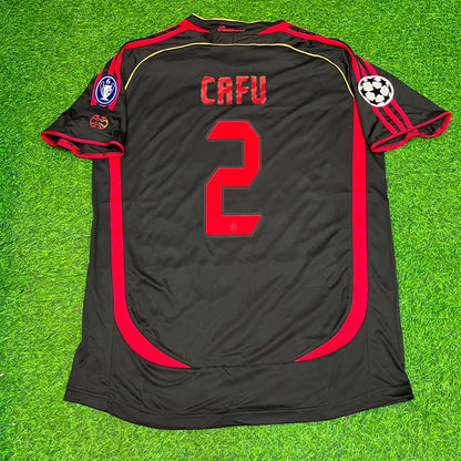 Maillot de football rétro noir Cafu AC Milan 2006-2007