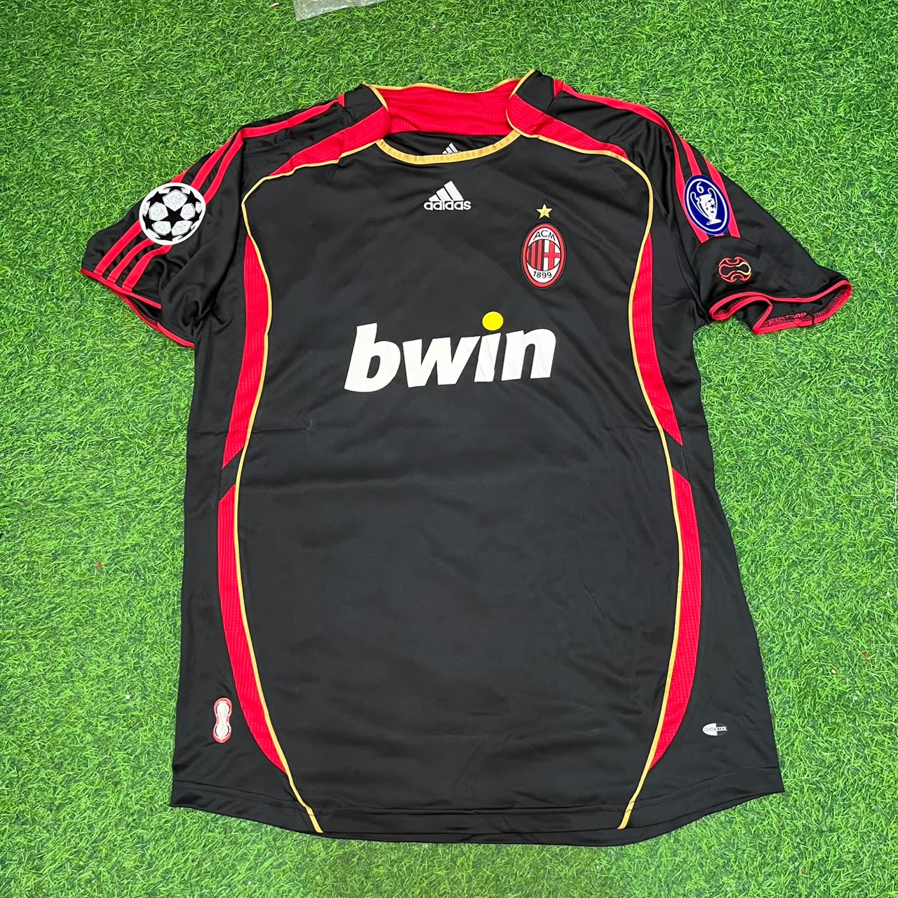 Maillot de football rétro noir Cafu AC Milan 2006-2007