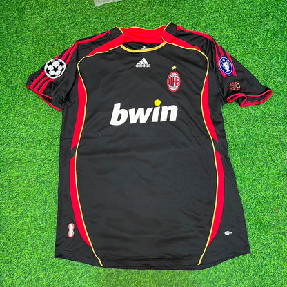 Maillot de football rétro noir Cafu AC Milan 2006-2007