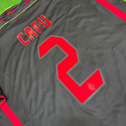 Maillot de football rétro noir Cafu AC Milan 2006-2007