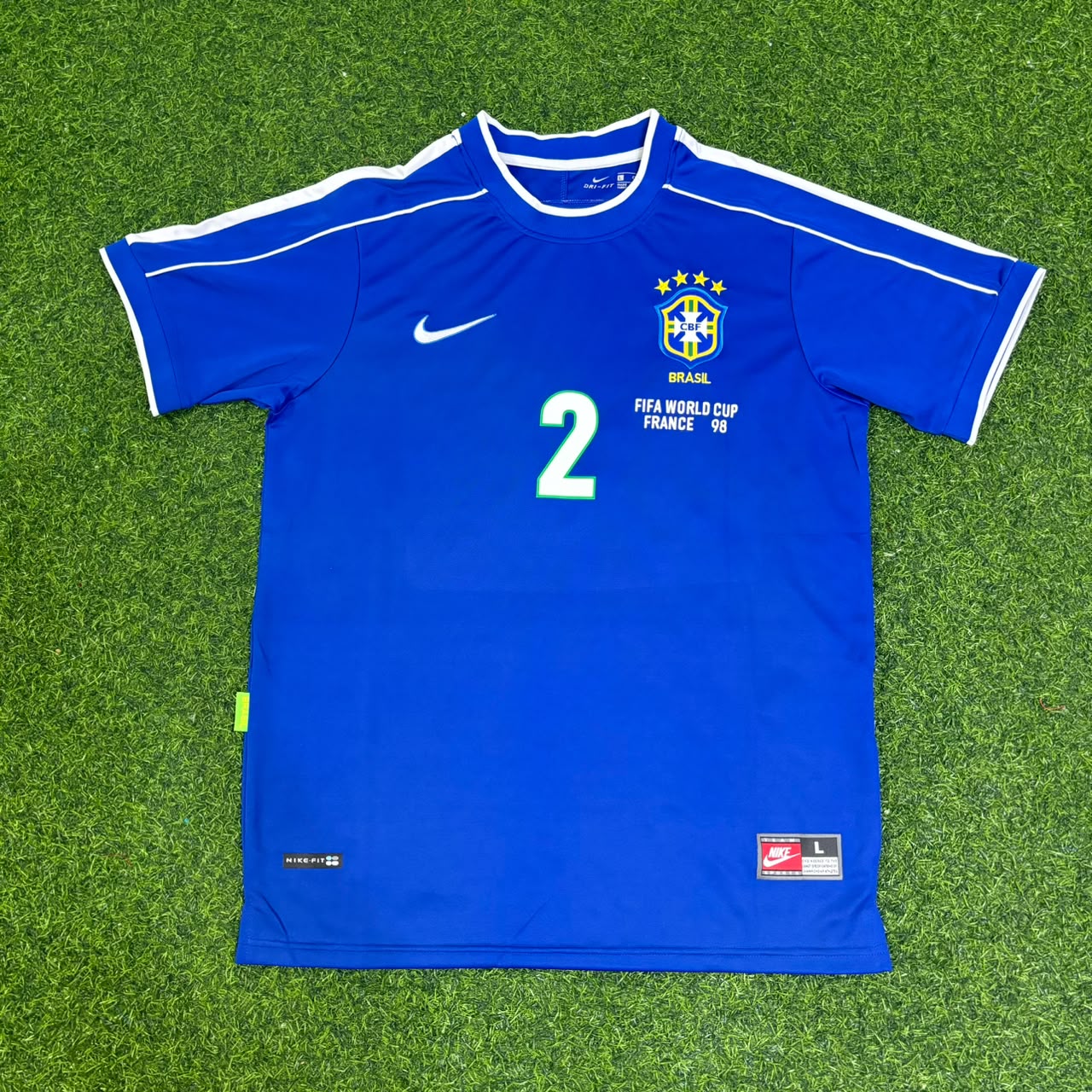Cafu Brazil 1997 Blue Retro Football Jersey