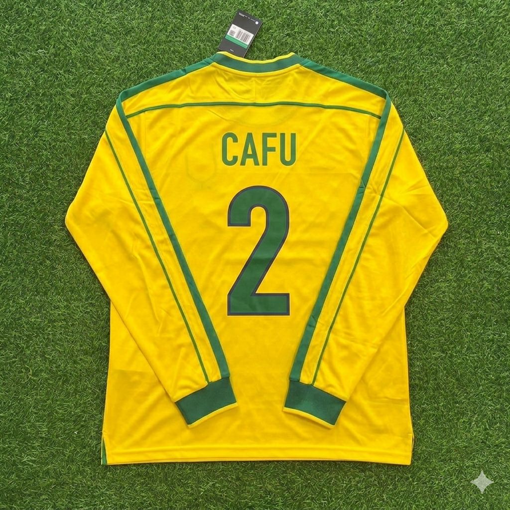 Cafu #2 - Maillot de football rétro à manches longues Brésil