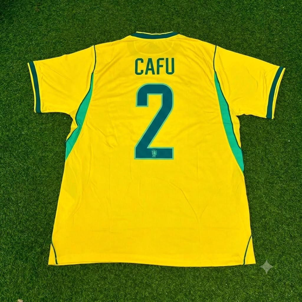 Cafu Brazil Commemorative Special Retro Football Jersey Kit