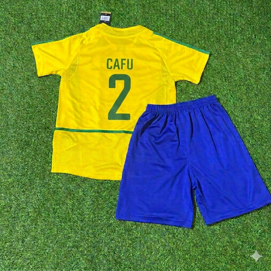Cafu 2 - Maillot de football rétro Brésil pour enfants