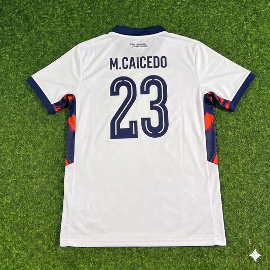 Moises Caicedo #23 Ecuador 2026 World Cup White Football Jersey